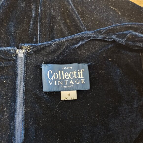 Midwinter Merriment Blue Velvet Pencil Dress - Picture 5 of 5